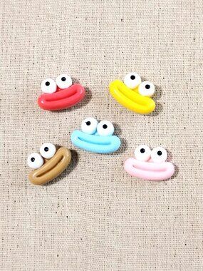 5 Pc Cute Big Mouth Faces Decorative Bulletin Memo Board Push Pins